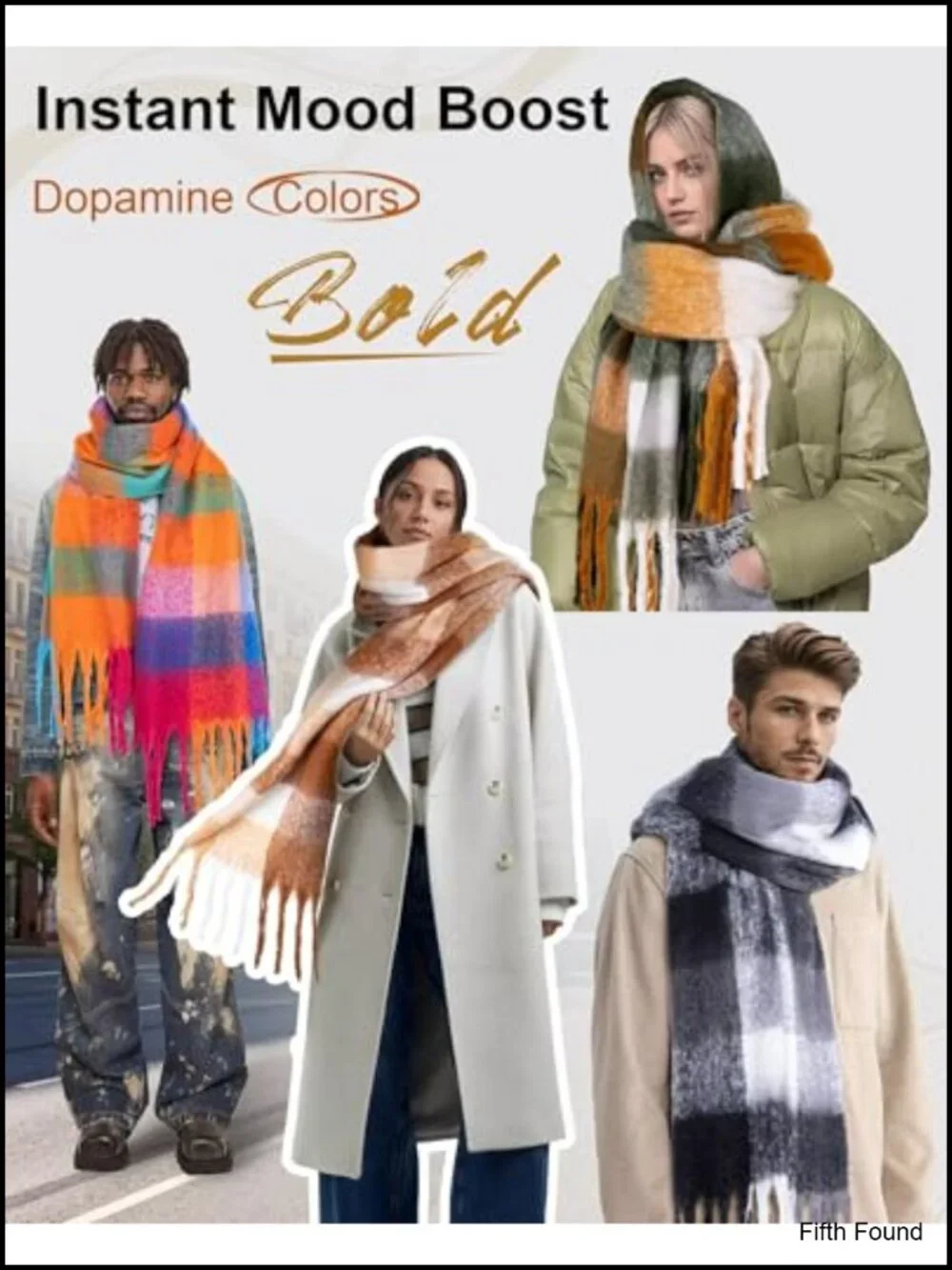Women's Soft Chunky Blanket Scarf Oversized Warm Winter Wrap Fringe